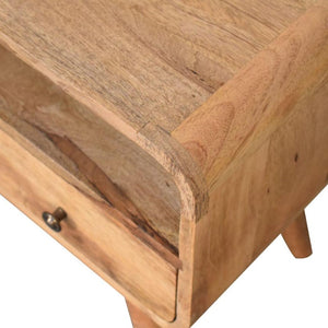 Mini Curved Media Unit | Oak-Inspired Finish | Compact TV Storage