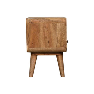 Mini Curved Media Unit | Oak-Inspired Finish | Compact TV Storage