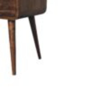 Mini Curved Open Bedside Table | Grey Wash Finish | Open Shelf Storage