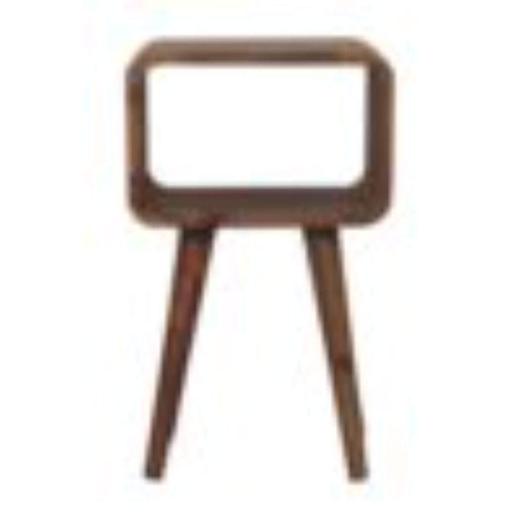Mini Curved Open Bedside Table | Rounded Design | Compact Bedroom Storage