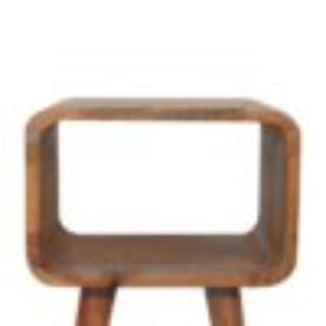 Mini Curved Open Bedside Table | Rounded Design | Compact Bedroom Storage