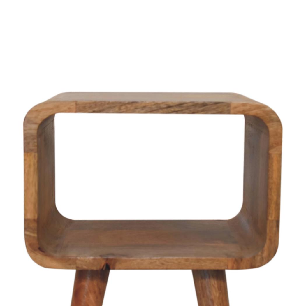 Mini Curved Open Bedside Table | Rounded Design | Compact Bedroom Storage