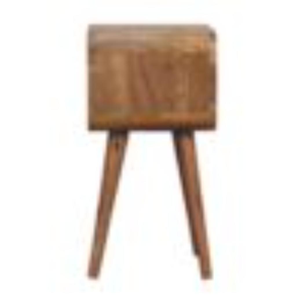 Mini Curved Open Bedside Table | Rounded Design | Compact Bedroom Storage
