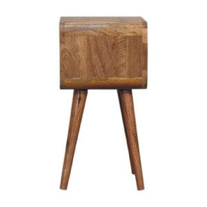 Mini Curved Open Bedside Table | Rounded Design | Compact Bedroom Storage
