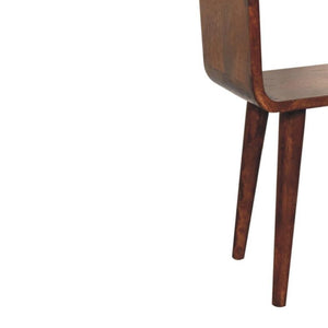 Mini Curved Open Bedside Table | Solid Mango Wood | Honey Caramel Finish | Compact Nightstand