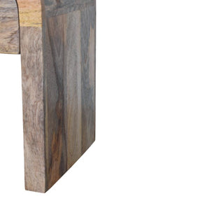 Mini Darcy Bedside Table | Solid Mango Wood | Oak-ish Finish | Curved Edges