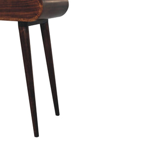 Mini Dressing Table | Solid Mango Wood | California Walnut Finish | Folding Mirror