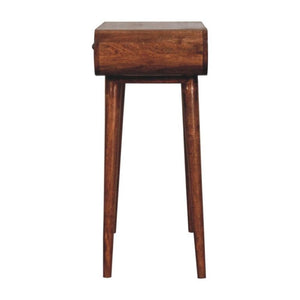 Mini Dressing Table | Solid Mango Wood | Honey Caramel Finish | Foldable Mirror & Storage Drawer