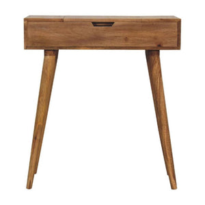 Mini Dressing Table | Solid Mango Wood | Oak-Inspired Finish | Compact Bedroom Vanity