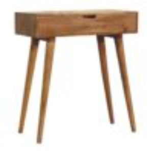 Mini Dressing Table | Solid Mango Wood | Oak-Inspired Finish | Compact Bedroom Vanity