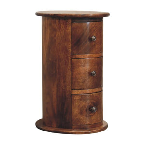 Mini Drum Chest | Chestnut Finish | Rounded Accent Storage