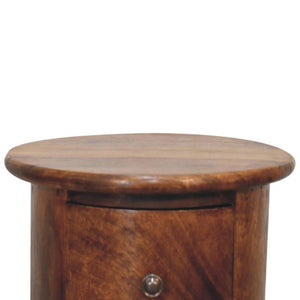 Mini Drum Chest | Chestnut Finish | Rounded Accent Storage