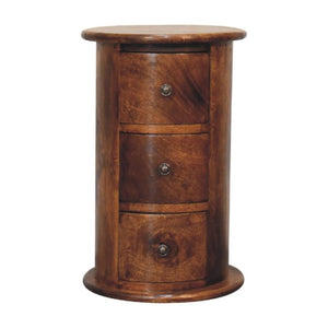 Mini Drum Chest | Chestnut Finish | Rounded Accent Storage