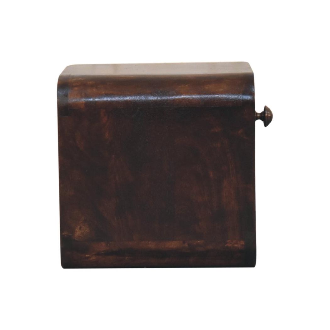 Mini Floating Bedside | Solid Mango Wood | California Walnut Finish | Open Shelf