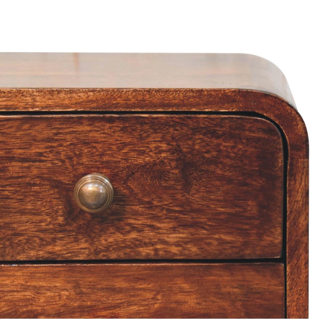 Mini Floating Bedside | Solid Mango Wood | California Walnut Finish