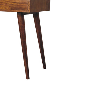 Mini Folding Vanity | Solid Mango Wood | Chestnut Finish | Compact Dressing Table