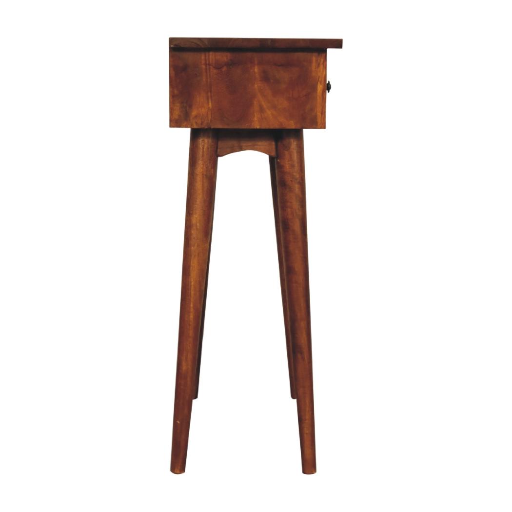 Mini Hallway Console Table | Chestnut Finish | Compact Entryway Design