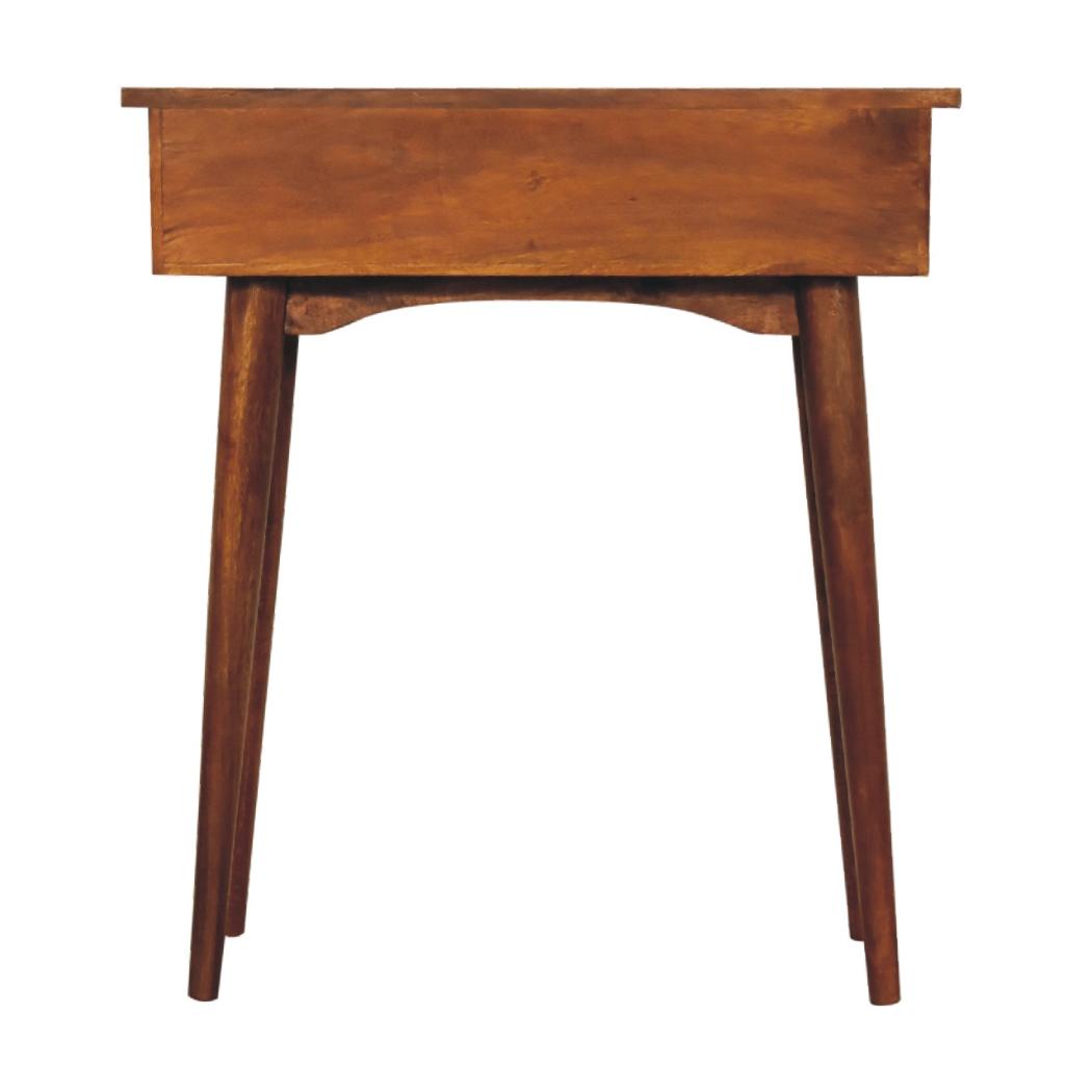 Mini Hallway Console Table | Chestnut Finish | Compact Entryway Design