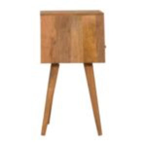 Mini Hand-Painted Bedside Table | Solid Mango Wood | Teal Finish | Single Drawer Storage