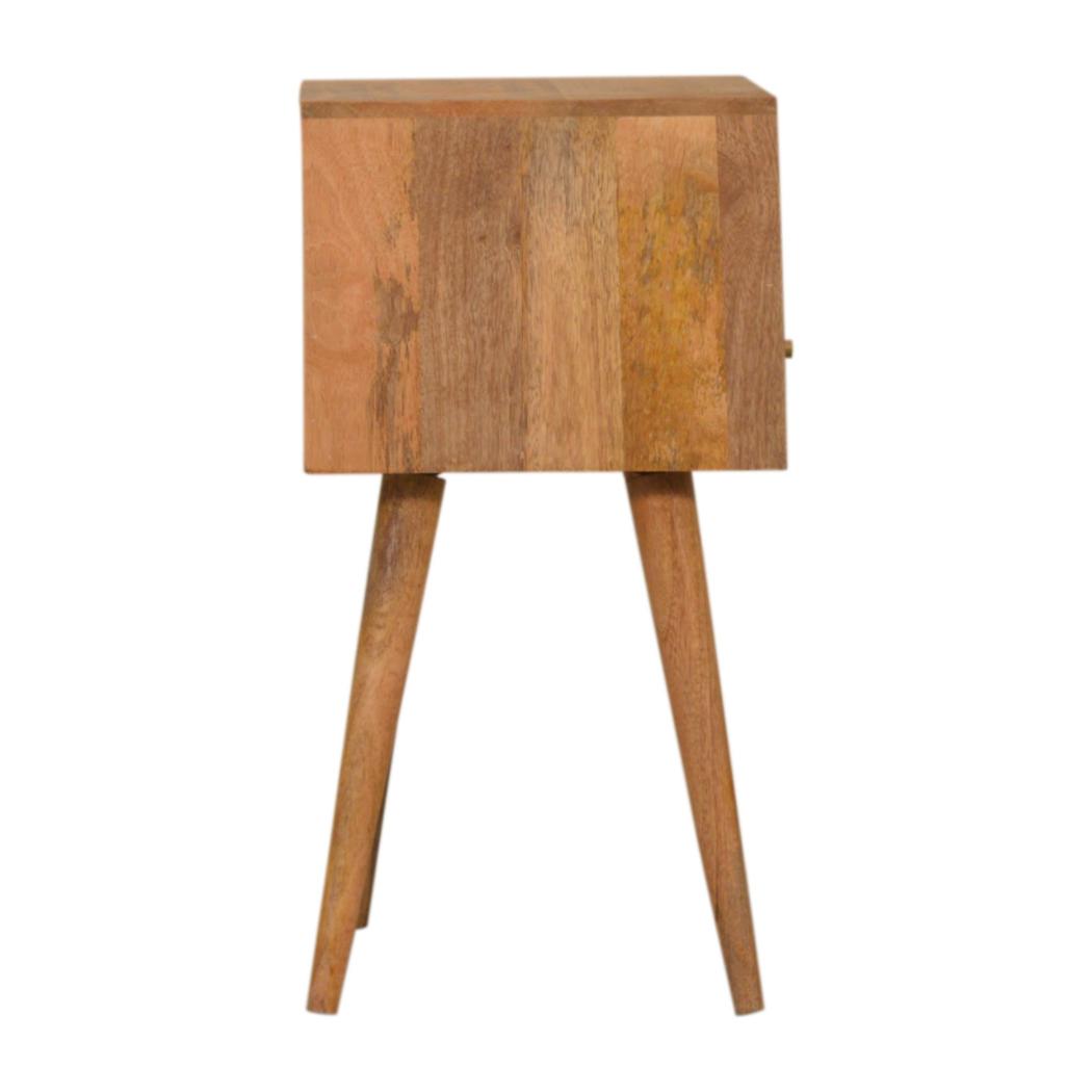 Mini Hand-Painted Bedside Table | Solid Mango Wood | Teal Finish | Single Drawer Storage