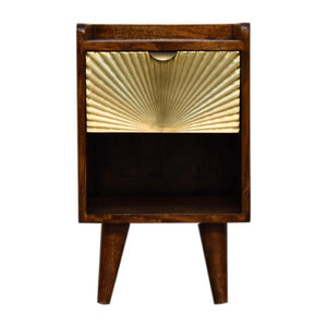 Mini Manila Gold Bedside Table | Solid Mango Wood | 1 Drawer