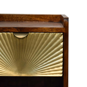 Mini Manila Gold Bedside Table | Solid Mango Wood | 1 Drawer