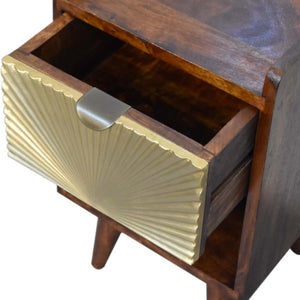 Mini Manila Gold Bedside Table | Solid Mango Wood | 1 Drawer