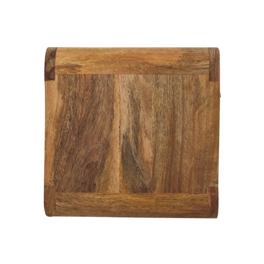 Mini Oak-ish Floating Open Bedside | Solid Mango Wood | Open Shelf