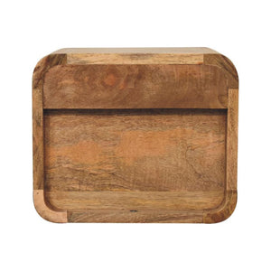 Mini Oak-ish Floating Open Bedside | Solid Mango Wood | Open Shelf