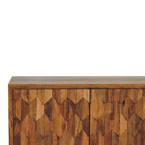 Mini Pineapple Carved Cabinet | Decorative Carving | Compact Storage