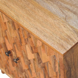 Mini Pineapple Carved Cabinet | Decorative Carving | Compact Storage