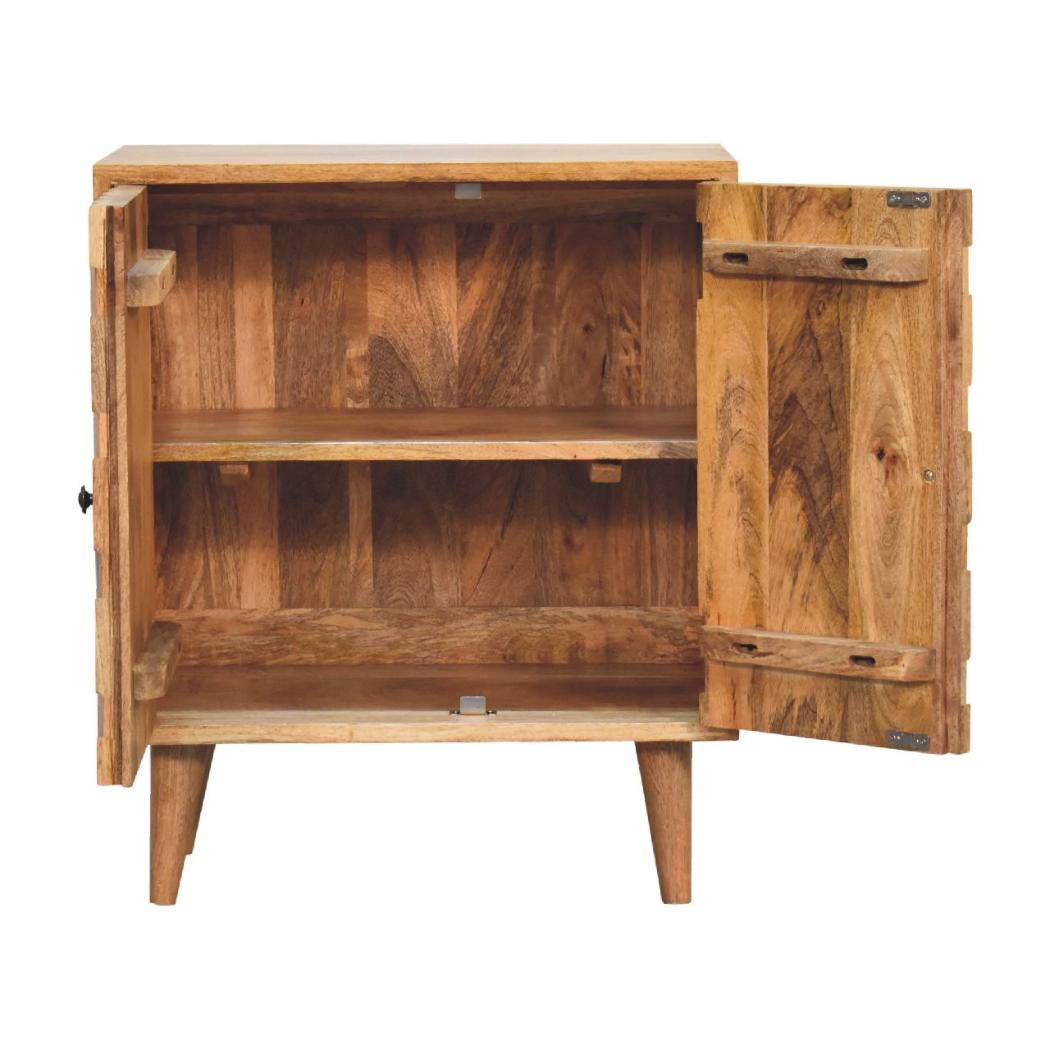 Mini Pineapple Carved Cabinet | Decorative Carving | Compact Storage