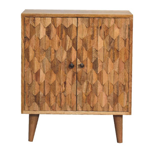 Mini Pineapple Carved Cabinet | Decorative Carving | Compact Storage