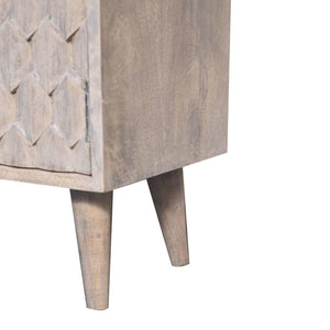 Mini Pineapple-Carved Cabinet | Stone Finish | Compact Storage