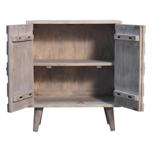Mini Pineapple-Carved Cabinet | Stone Finish | Compact Storage