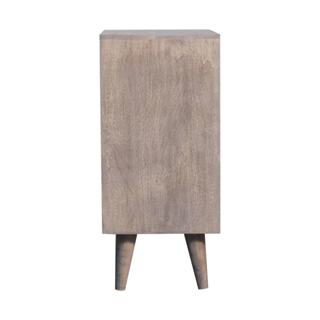 Mini Pineapple-Carved Cabinet | Stone Finish | Compact Storage