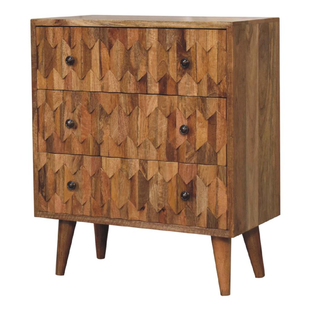 Mini Pineapple Carved Chest | Decorative Carving | Compact Accent Storage