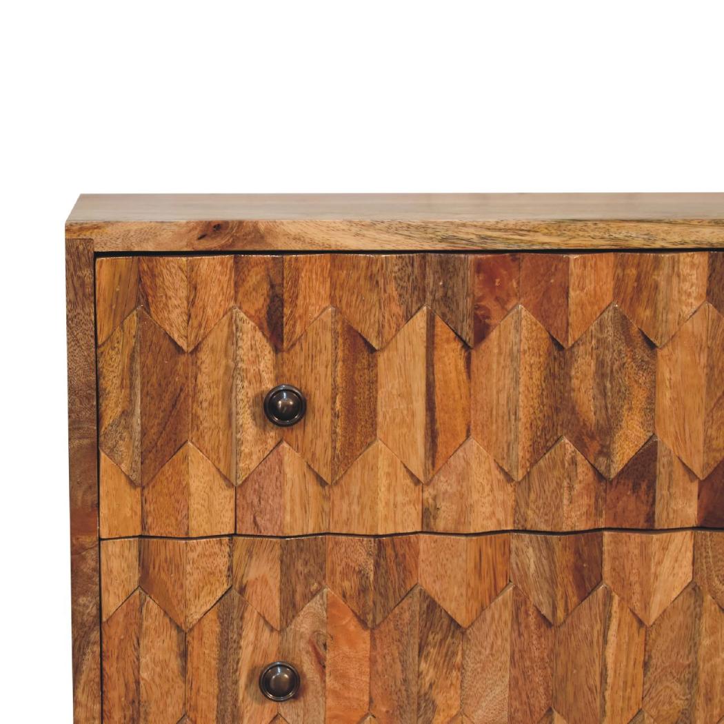 Mini Pineapple Carved Chest | Decorative Carving | Compact Accent Storage