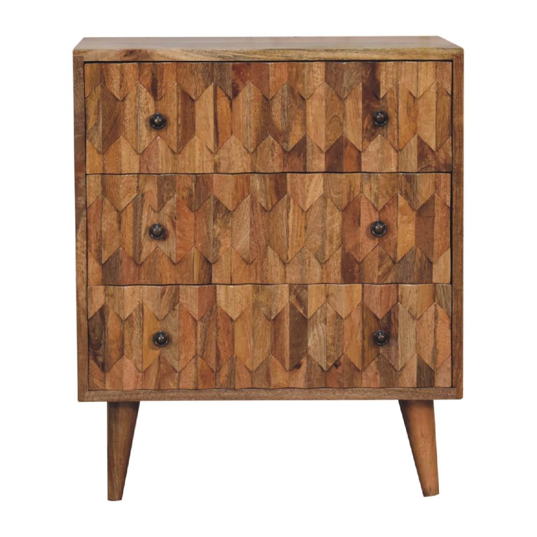 Mini Pineapple Carved Chest | Decorative Carving | Compact Accent Storage