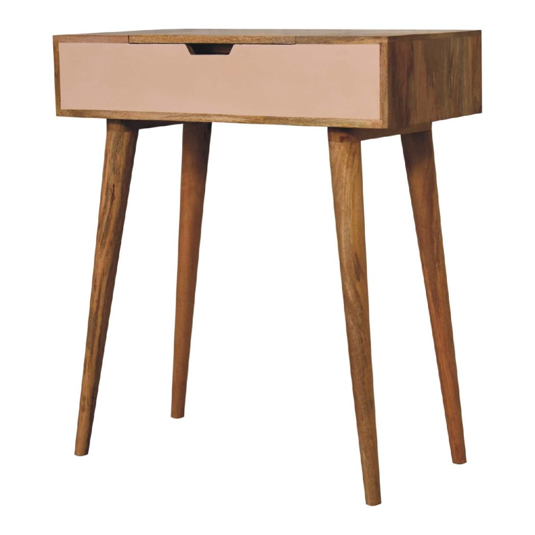 Mini Pink Dressing Table | Painted Detail | Compact Vanity Storage