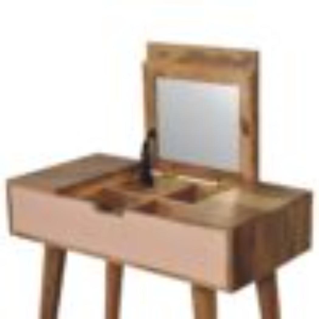 Mini Pink Dressing Table | Painted Detail | Compact Vanity Storage