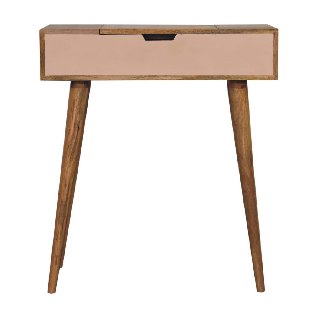 Mini Pink Dressing Table | Painted Detail | Compact Vanity Storage