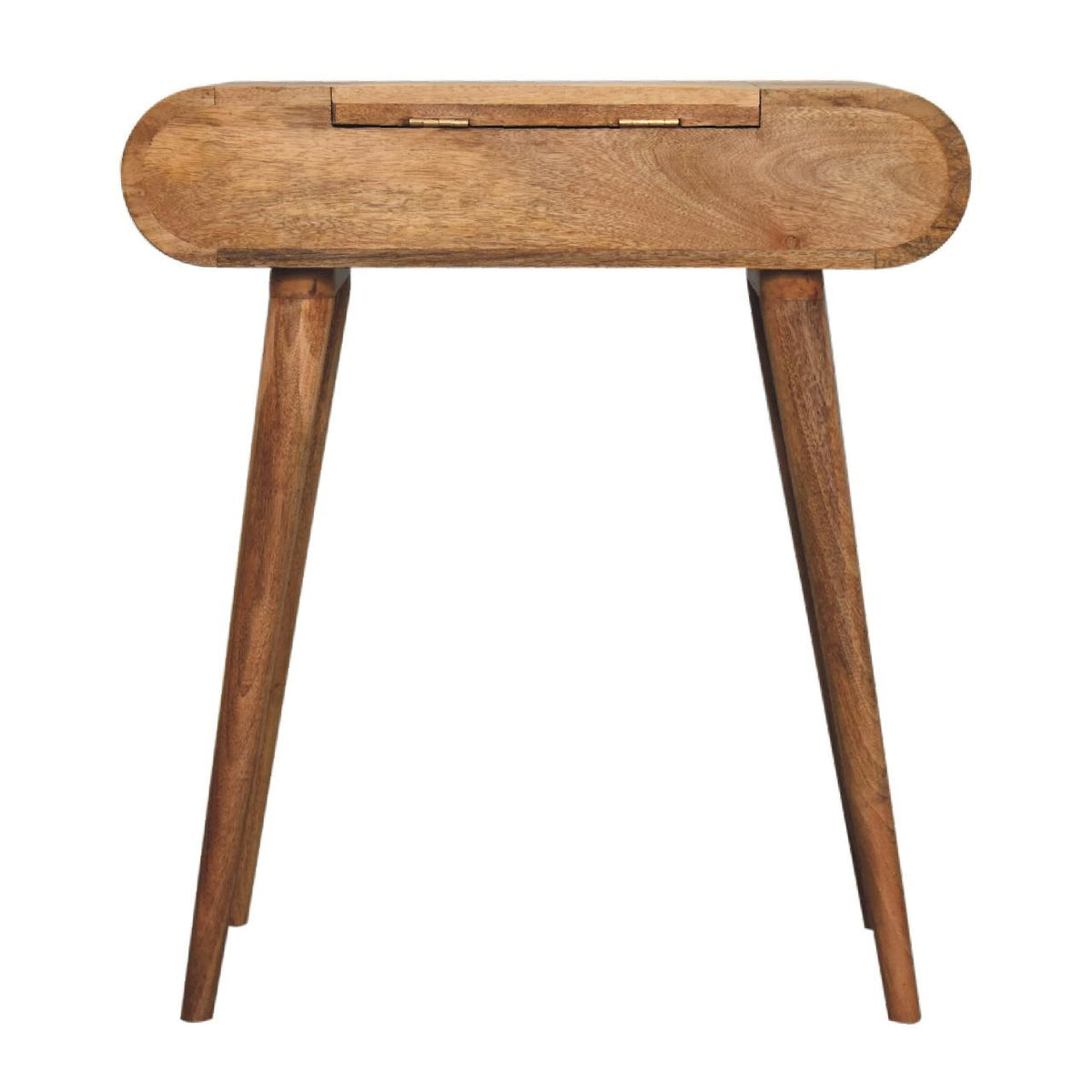Mini Round Dressing Table | Oak Finish | Compact Vanity Design