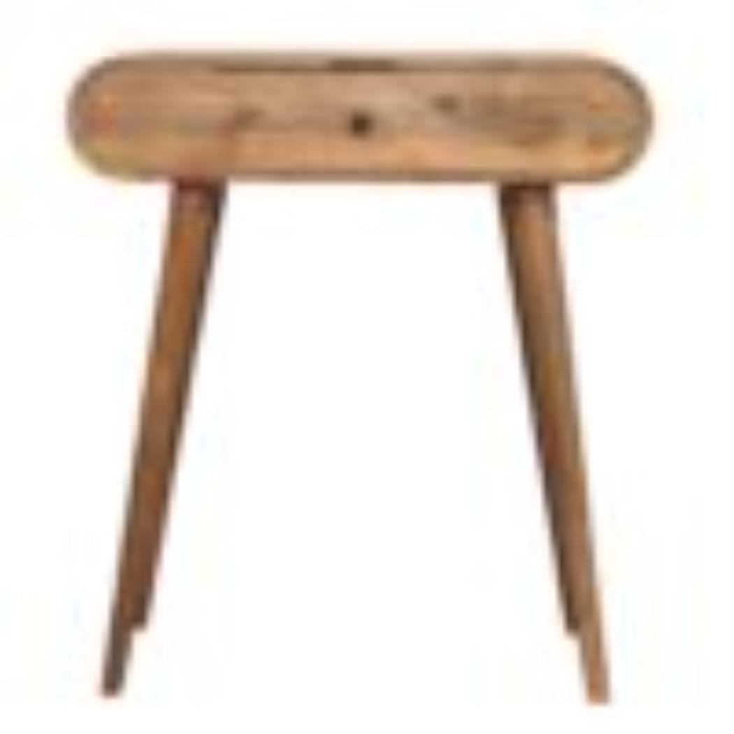 Mini Round Dressing Table | Oak Finish | Compact Vanity Design