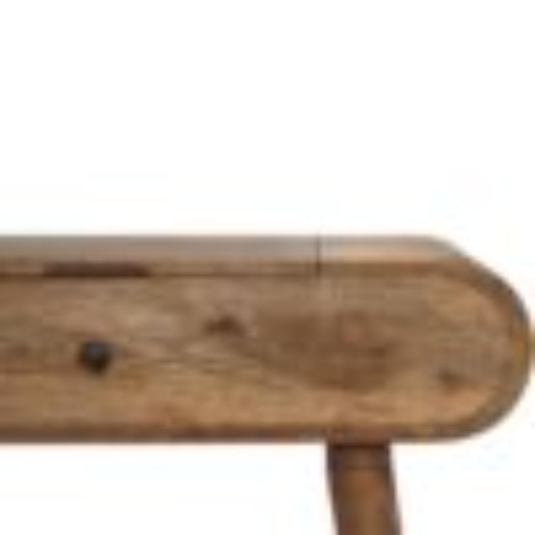 Mini Round Dressing Table | Oak Finish | Compact Vanity Design