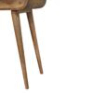 Mini Round Dressing Table | Oak Finish | Compact Vanity Design