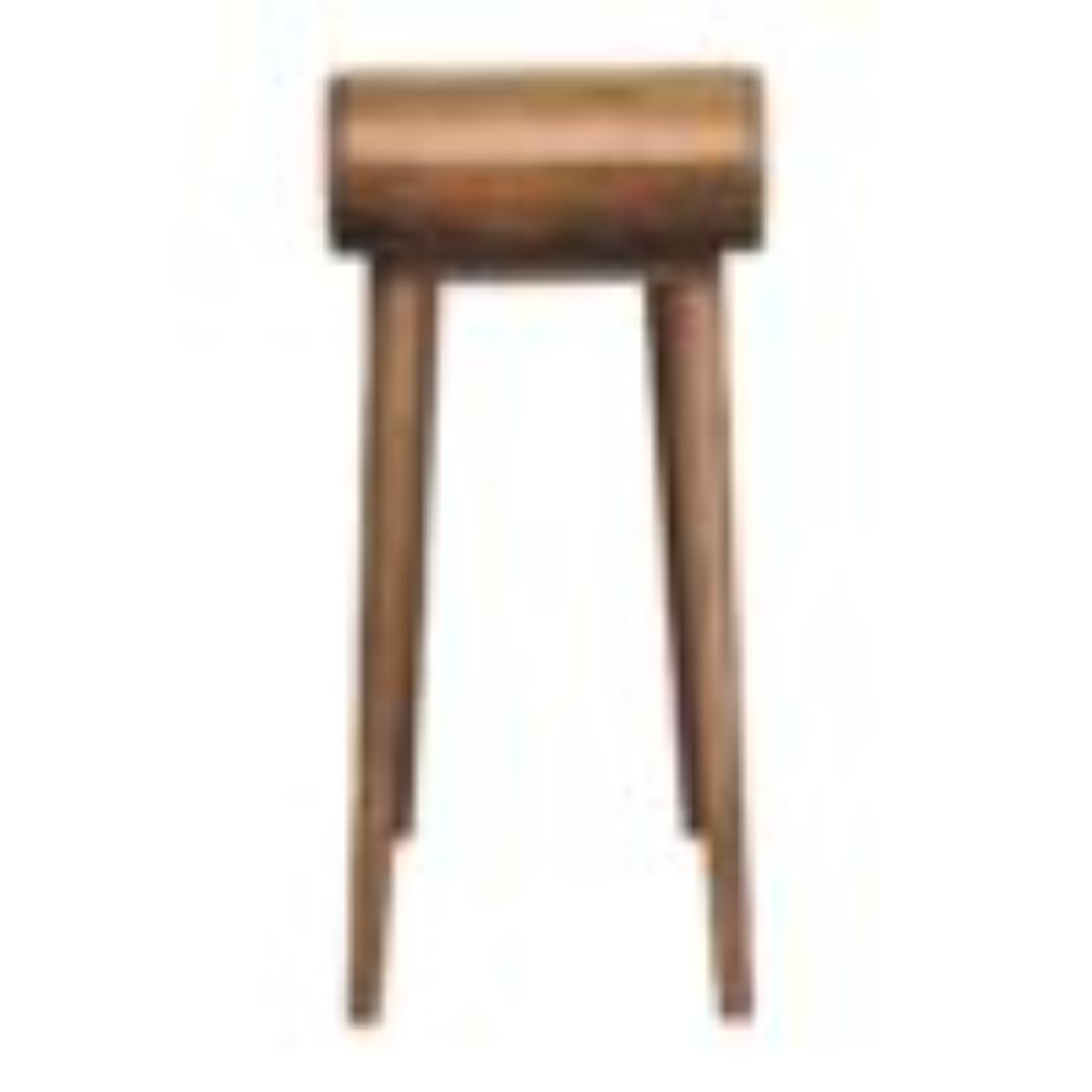 Mini Round Dressing Table | Oak Finish | Compact Vanity Design