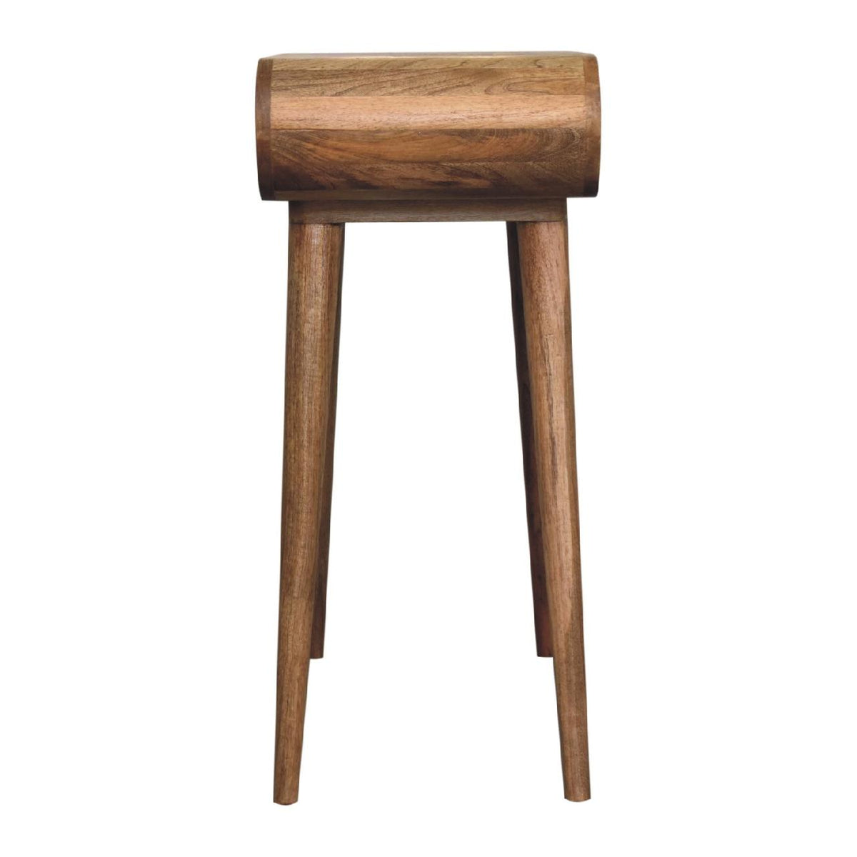 Mini Round Dressing Table | Oak Finish | Compact Vanity Design
