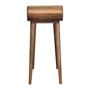 Mini Round Dressing Table | Oak Finish | Compact Vanity Design
