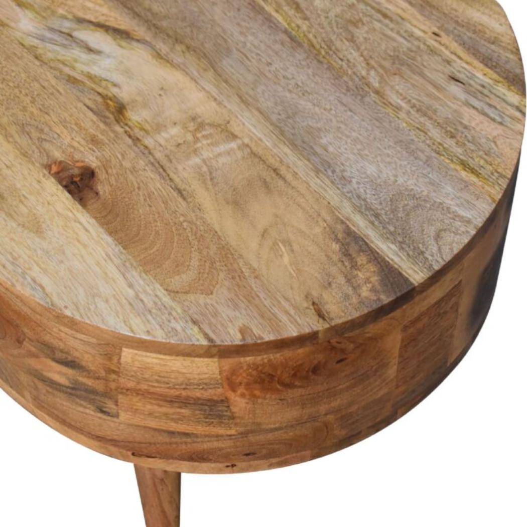 Mini Rounded Coffee Table | Oak Finish | Soft-Edge Living Room Design